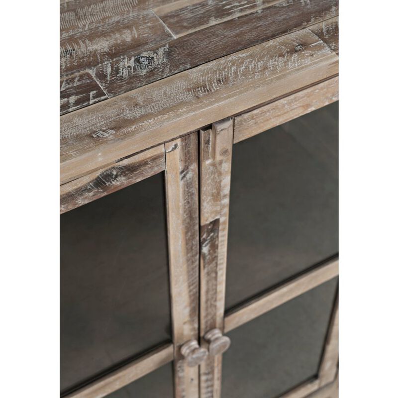Jofran Rustic Shores 32 Coastal Distressed Acacia Two-Door Accent Cabinet