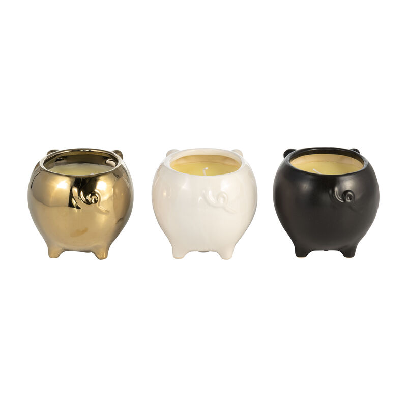 7" 9 Oz Vanilla Sandalwood Pig Candle Set