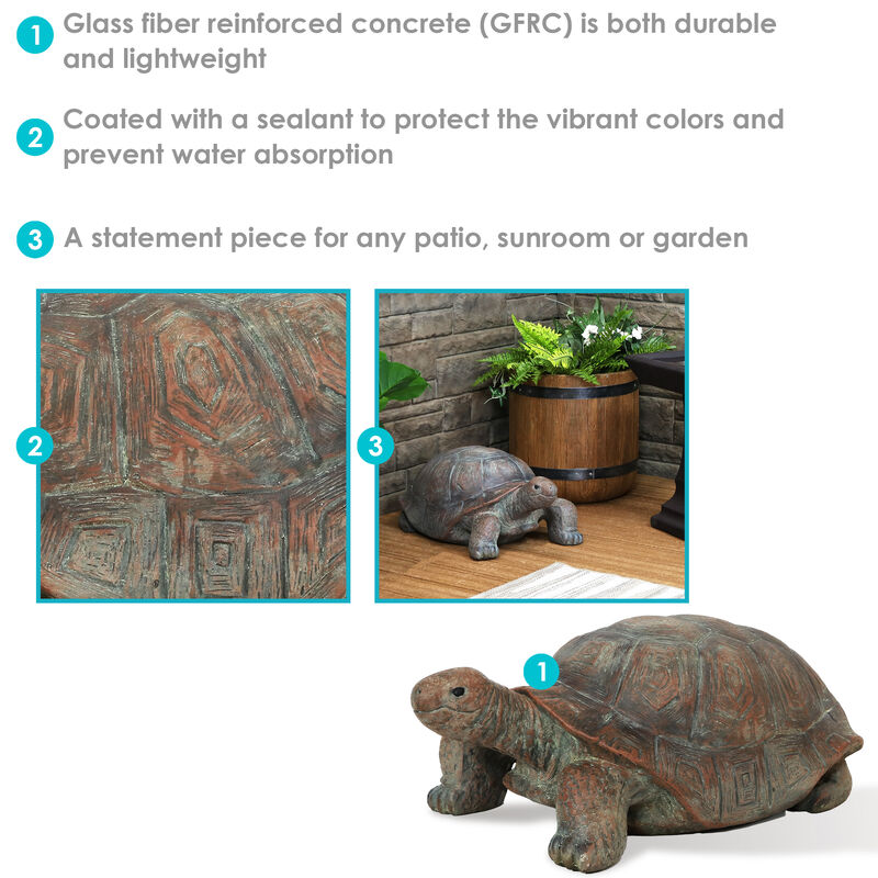 Sunnydaze Talia the Tortoise Indoor/Outdoor Garden Statue - 12 in