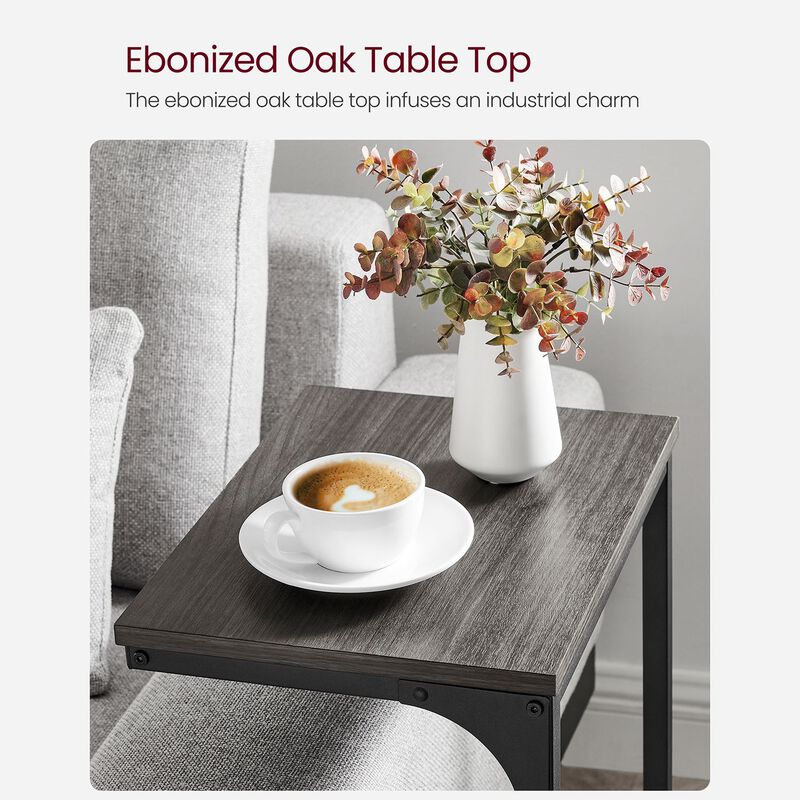 Sofa Side Table with C-Shaped Metal Frame Design