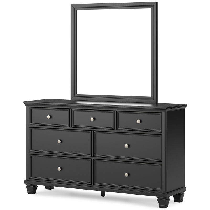Lanolee Black Dresser & Mirror