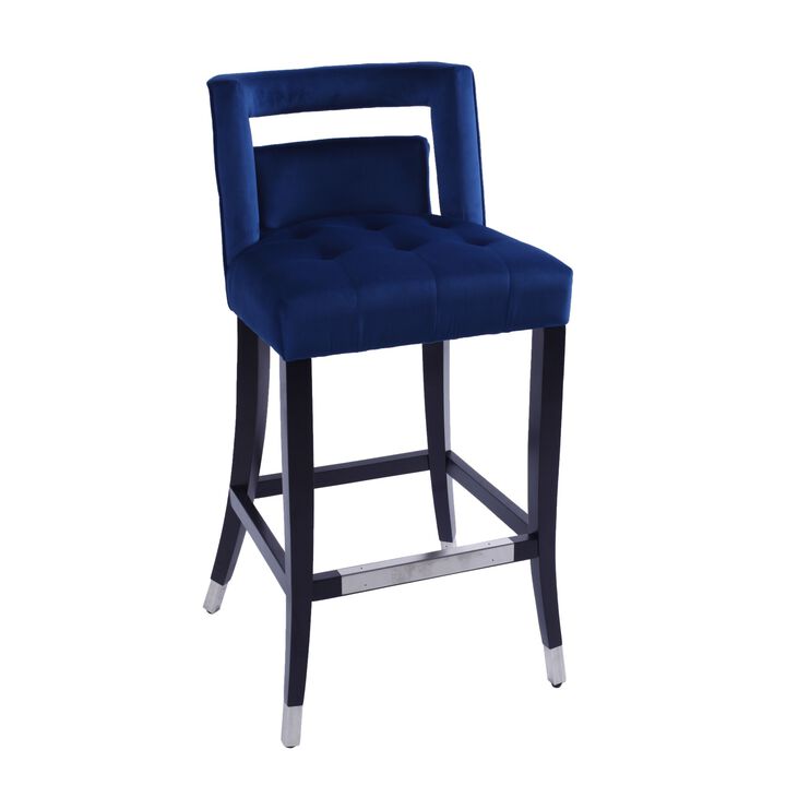Suede Velvet Barstool With Nailheads Living Room Chair 2 PCS Set - 30 Inch Seater Height