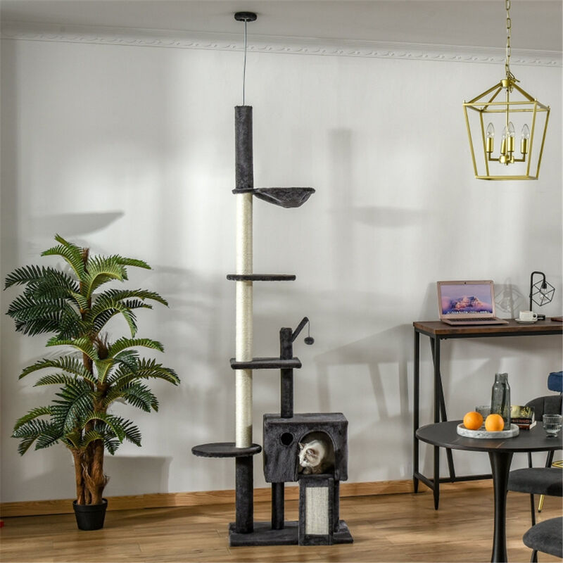 Cat Tree Multi-Level Tower with Cozy Condo, Scratching Posts, and Perches for Indoor Cats