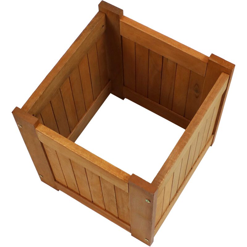 Sunnydaze Meranti Wood Indoor/Outdoor Decorative Square Planter Box - 16 in