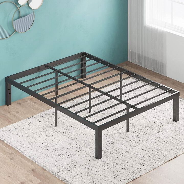 Hivvago Queen size Modern 16-inch Heavy Steel Metal Platform Bed Frame