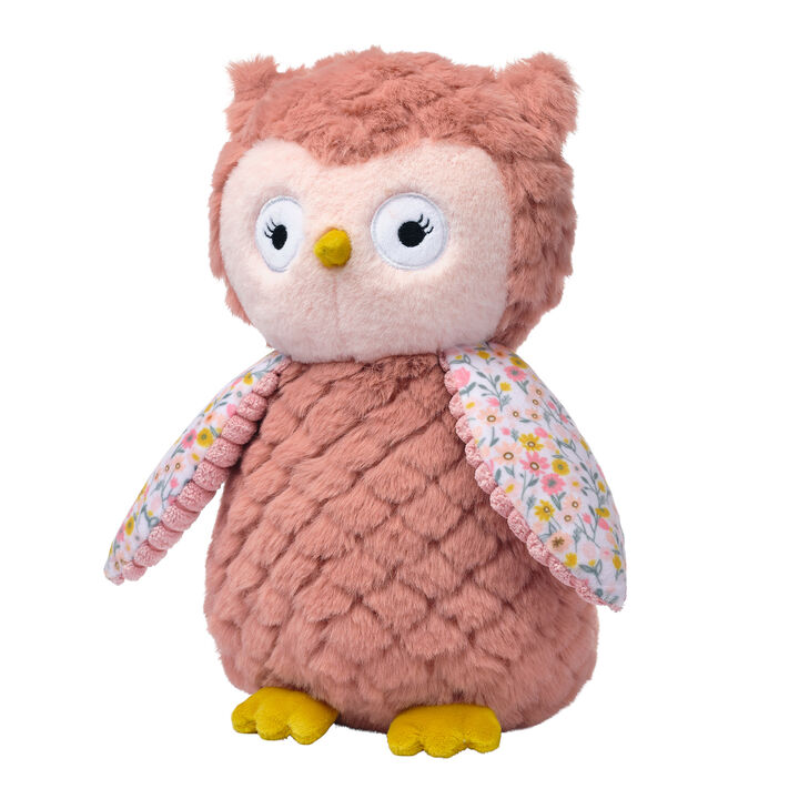 Lambs & Ivy Little Garden Textured Floral Plush Owl Stuffed Animal Toy - Twiggy