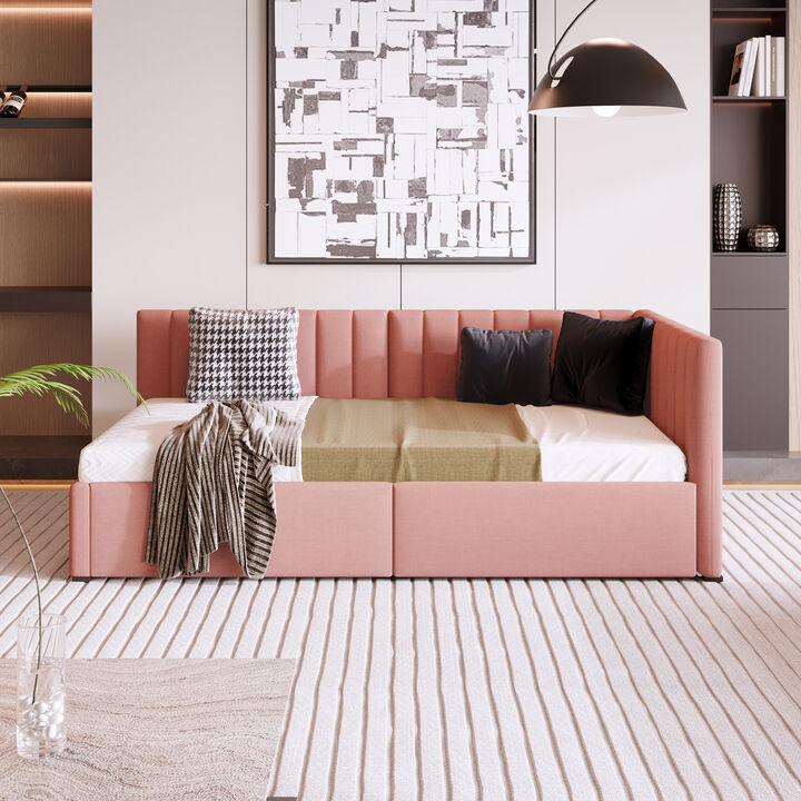 Upholstered Daybed with 2 Storage Drawers