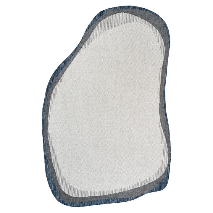 Wyatt Modern Rustic Abstract Indoor/Outdoor Shaped Area Rug