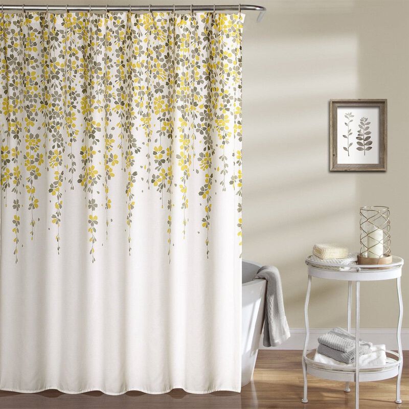 Modern Floral Vines Shower Curtain – Elegant Flower Print, Quick-Dry & Easy to Maintain