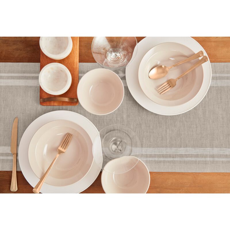 Solino Home 100% Pure Linen Table Runner | French Stripe