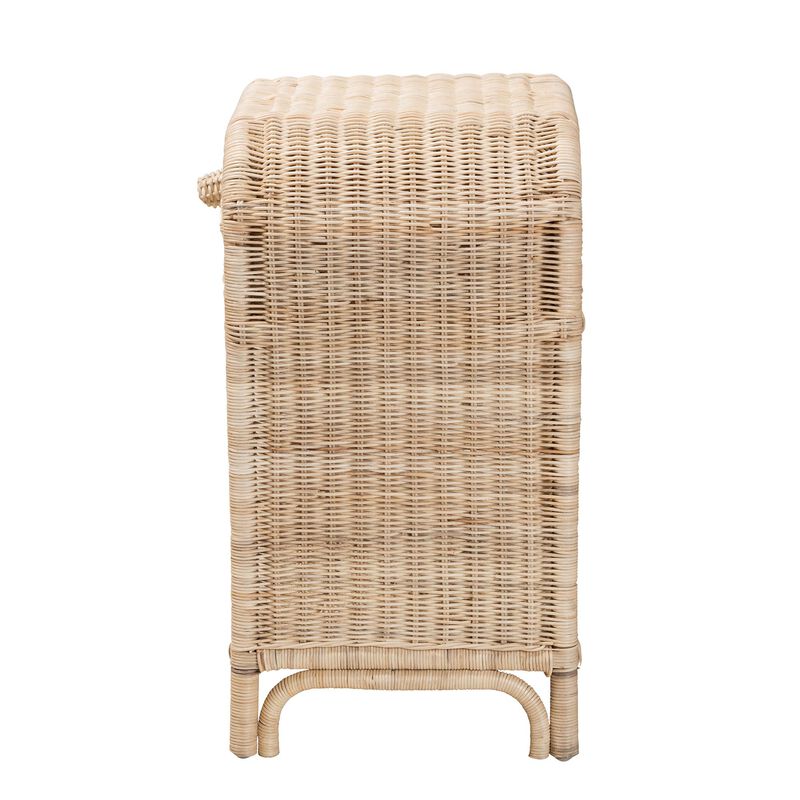 Bali & Pari Magni Modern Bohemian Natural Brown Rattan 1-Drawer Nightstand