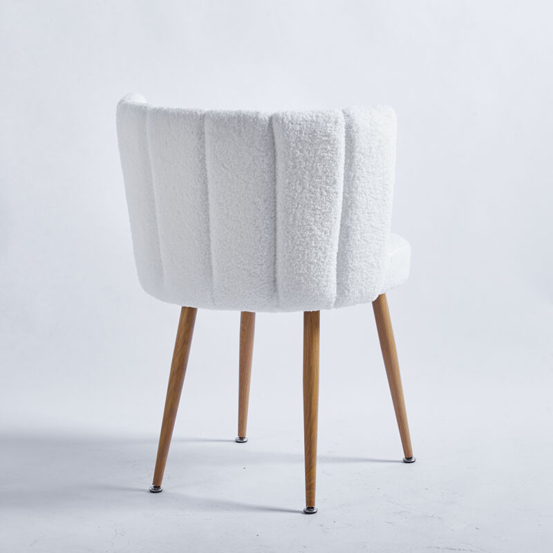 White Dining Chairs(Set Of 2) With Wood Legs
