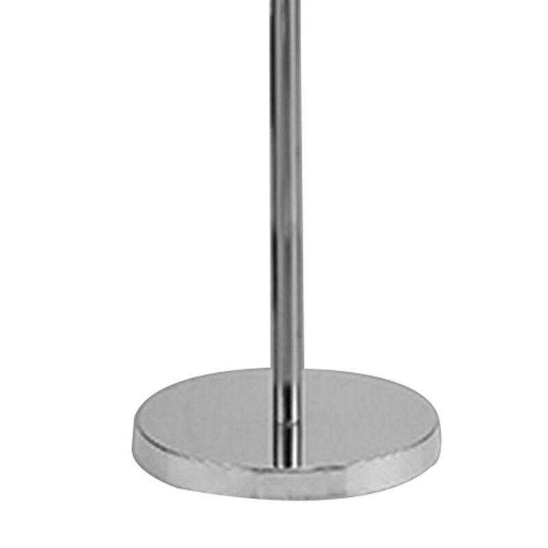 Floor Lamp with Metal Frame and Crystal Accent, White-Benzara