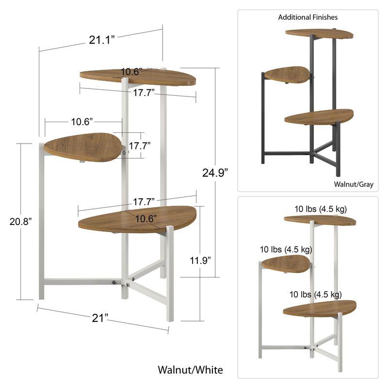 Novogratz Tallulah Plant Stand, Walnut/White