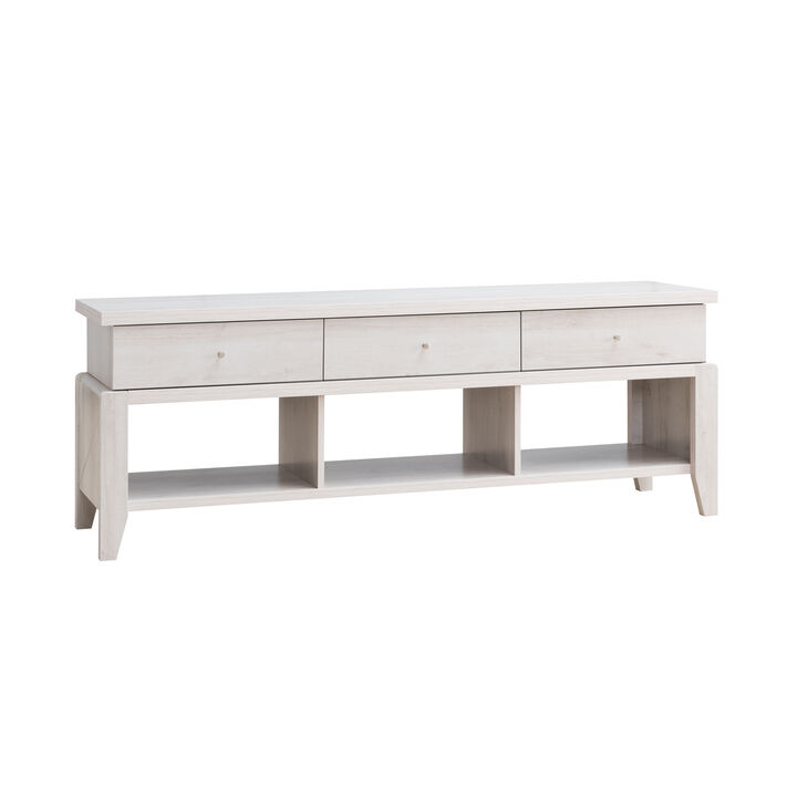 White Oak TV Stand with 3 Drawers and 3 Shelves