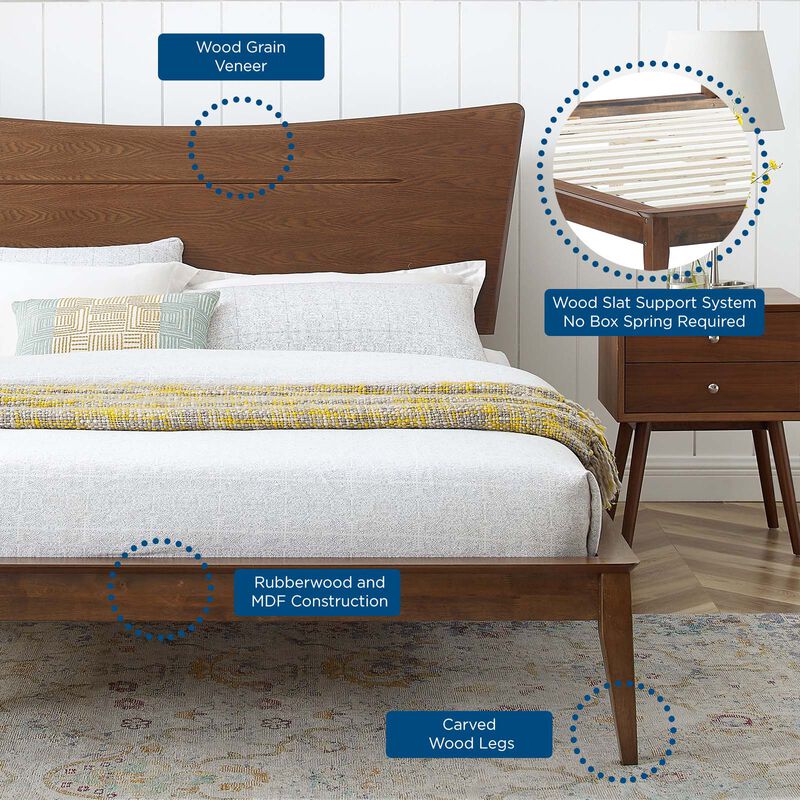 Modway - Astra King Wood Platform Bed Walnut