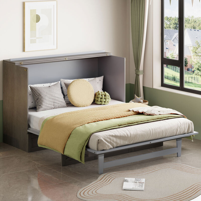 Merax Murphy Bed Cabinet with A Large Drawer