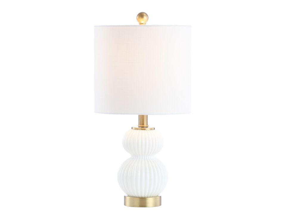 Daphne Ribbed Metal/Glass LED Table Lamp