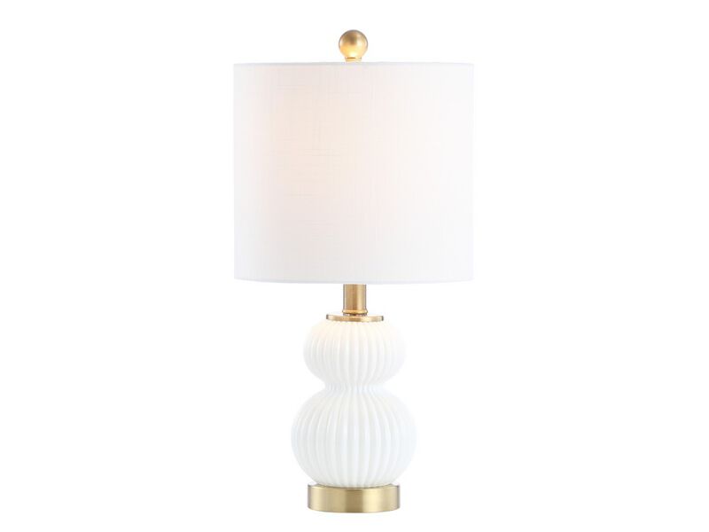 Daphne Ribbed Metal/Glass LED Table Lamp