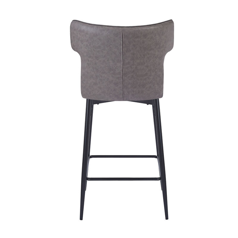 Merax Modern PU Leather Upholstered Bar Stools 2 Pieces