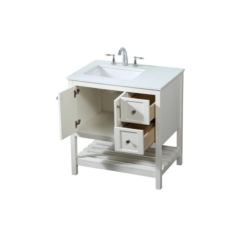 Elegant Kitchen and Bath 32 inch Single bathroom vanity in white