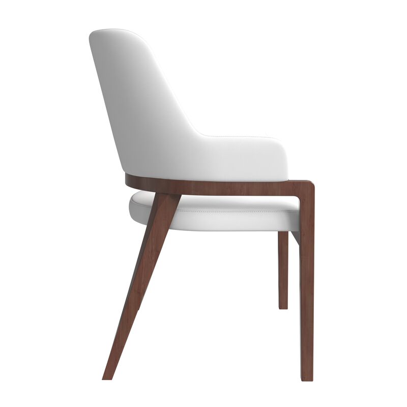 Leisuremod Ethora Collection Modern Wooden Dining Chair in Black Fabric Seat With white top