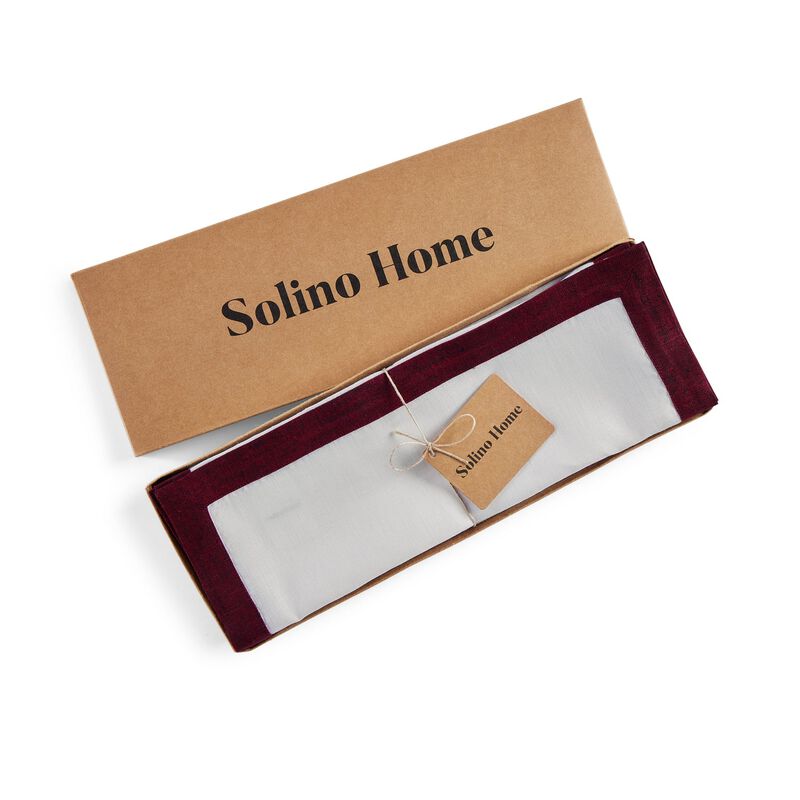 Solino Home 100% Pure Linen Placemats 14 x 19 Inch Set of 4 | Classic