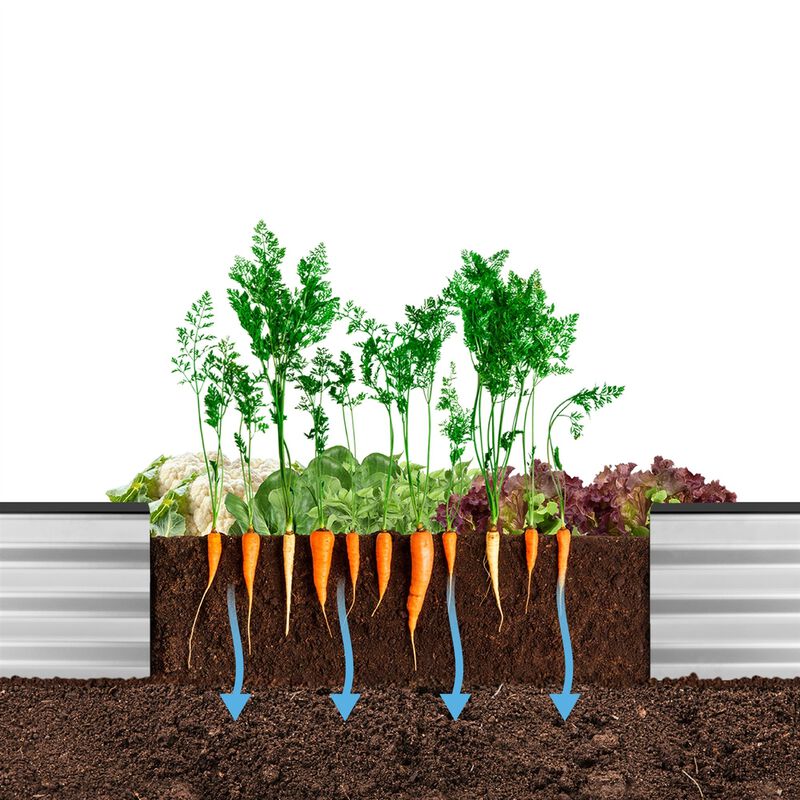 QuikFurn Silver 6 ft x 3 ft Steel Rust Resistant Open Bottom Raised Garden Planter Bed