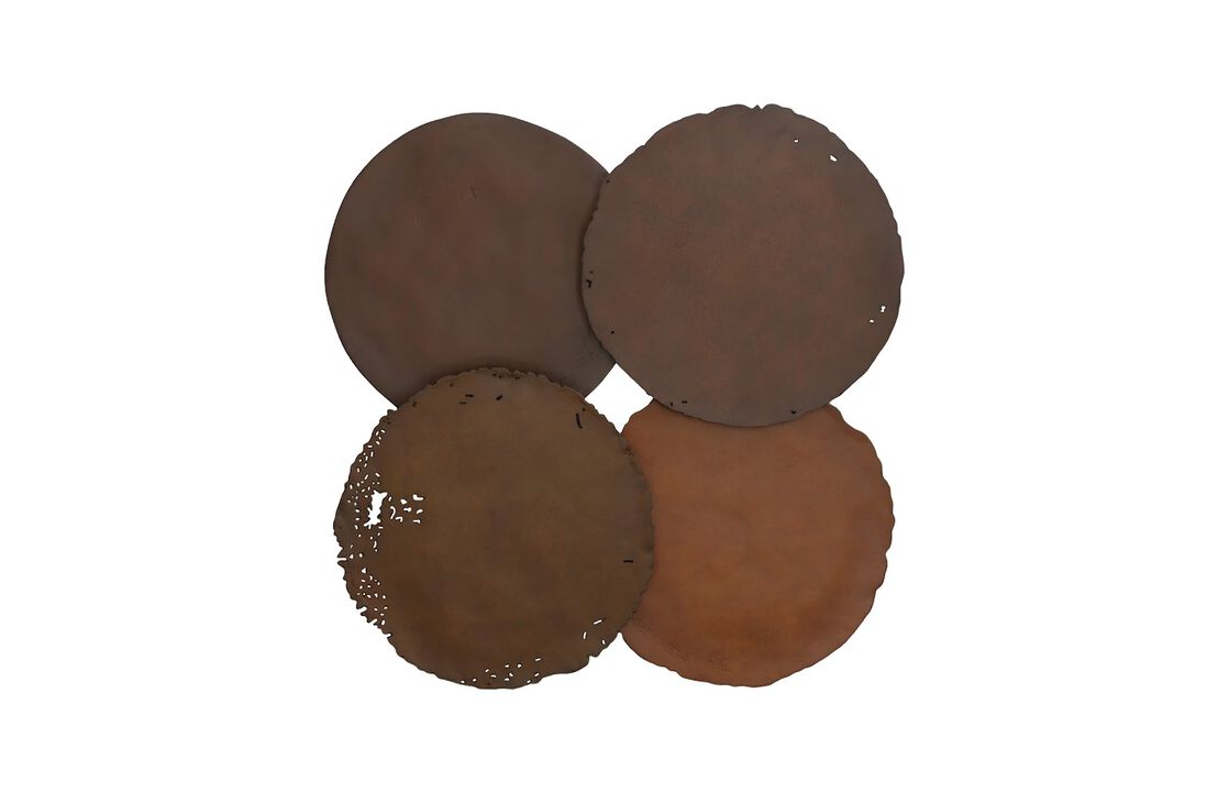 Cast Oil Drum Wall Discs Set of 4