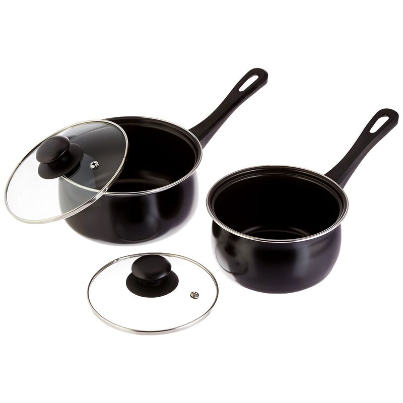 Gibson Home Chef Du Jour 7 Piece Carbon Steel Nonstick Cookware Set in Black