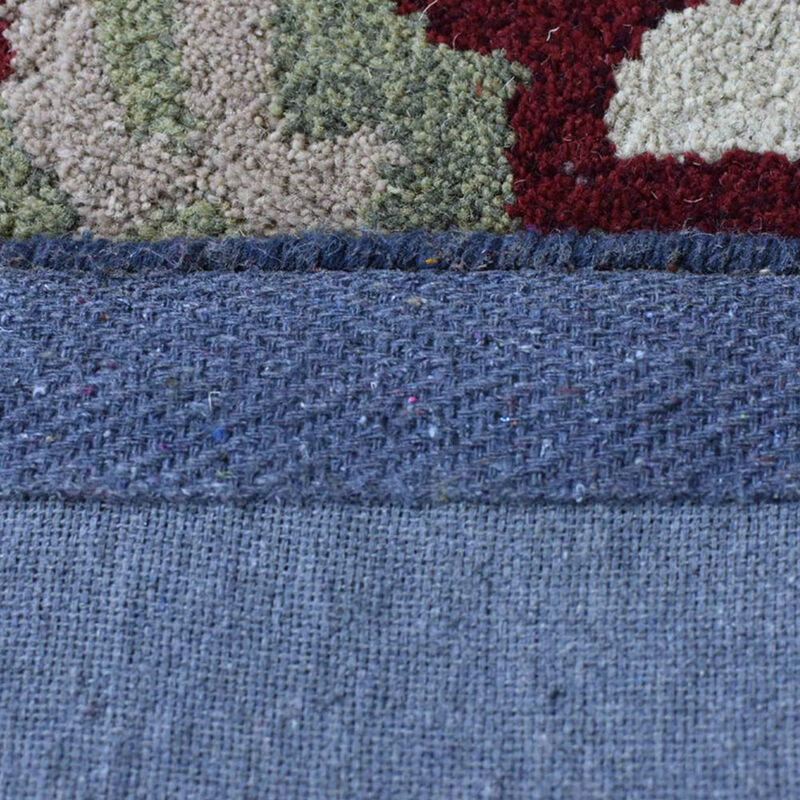 RUGSOTIC CARPETS HAND TUFTED WOOL ECO-FRIENDLY AREA RUGS  - 5'x8', Rectangle Shape, Charcoal, Floral Modern Design, High Pile Thick Handmade Anti Skid Area Rugs for Living Room, Bed Room (K03069)
