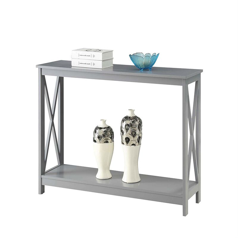 Hivvago Wood Console Sofa Table with Bottom Storage Shelf