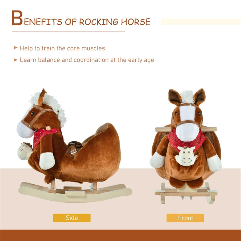 Toddler Rocking Horse, Safe and Plush Ride-On Toy for Little Ones