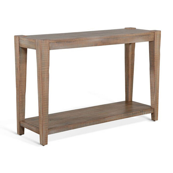 Lilly Sofa Table, 1 Shelf, Light Brown Mahogany, Rectangular 48 Inch - Benzara