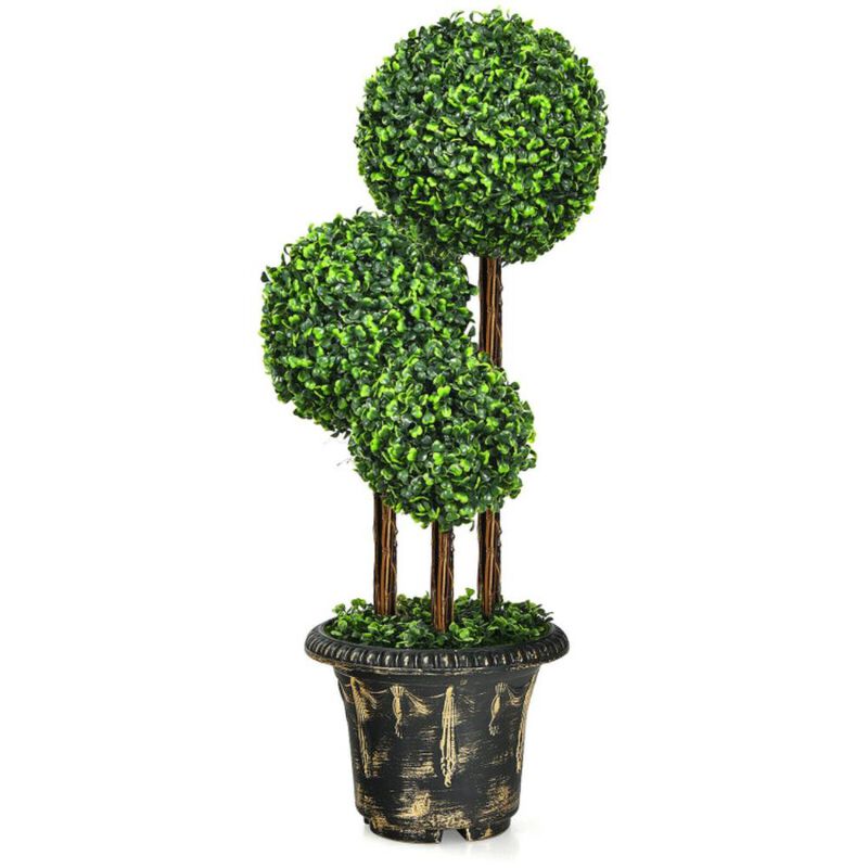 Hivvago 36-Inch Artificial Topiary Triple Ball Tree for Indoor and Outdoor