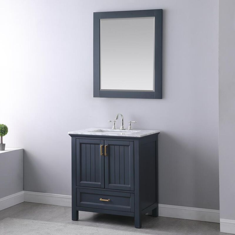 Altair 28 Rectangular Bathroom Wood Framed Wall Mirror in Classic Blue