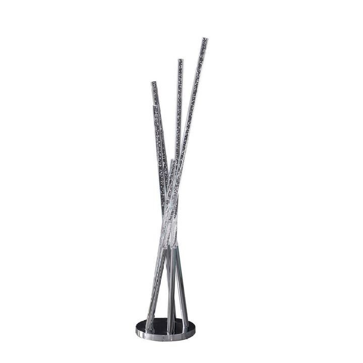48.75" In Carina Modern 5 Acrylic Upright Legs Stix LED Silver Metal Floor Lamp