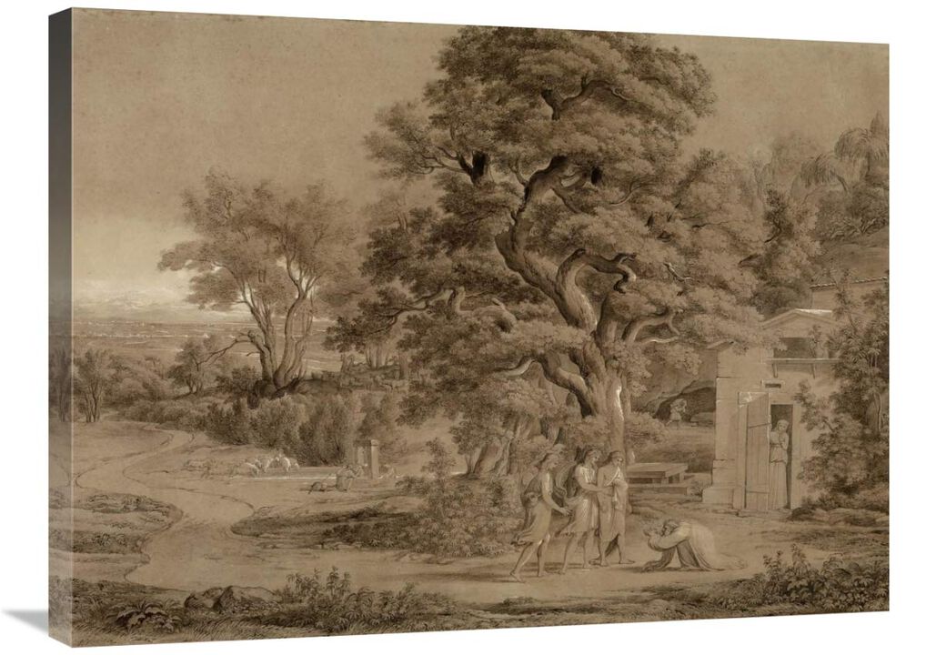 Landscape with Abraham and the Three Angels in the Valley of Mambre-Canvas Art-32x24