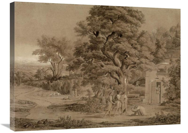 Landscape with Abraham and the Three Angels in the Valley of Mambre-Canvas Art-32x24