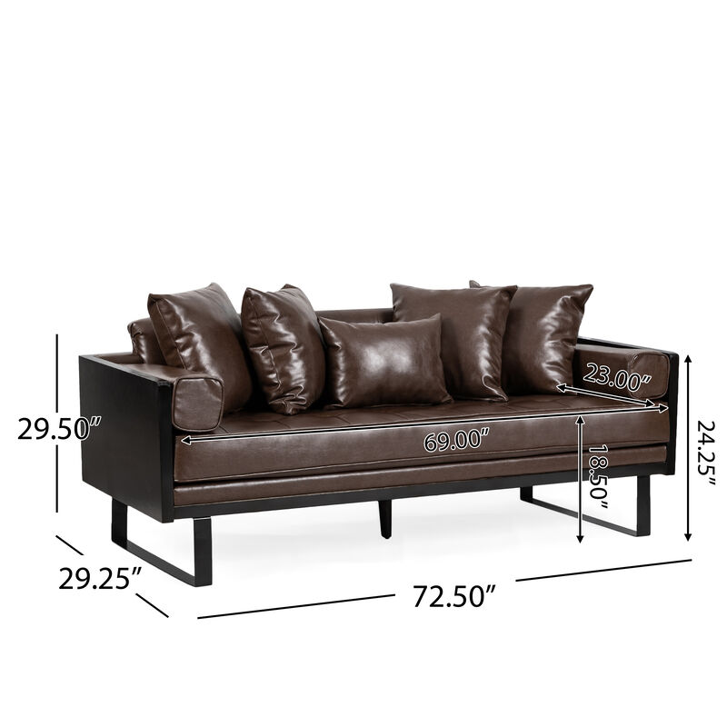 Merax Modern PU Leather Loveseat Sofa