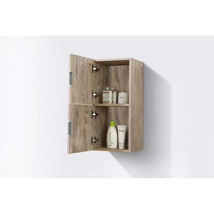 Kubebath 12 Wide by 24 High Linen Side Cabinet With Two Doors in Nature Wood Finish