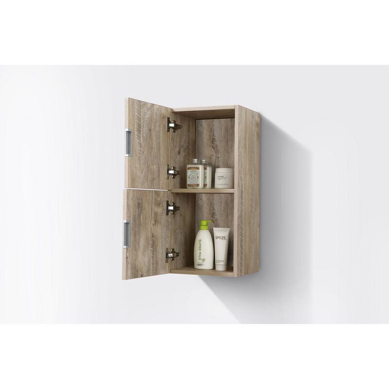 Kubebath 12 Wide by 24 High Linen Side Cabinet With Two Doors in Nature Wood Finish
