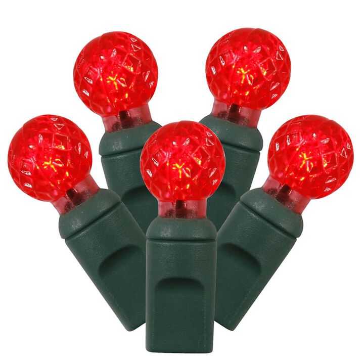 Vickerman  LED Green Wire G12 End Connecting 4 in. Spacing 34 ft. Long Light Set with Red Lights