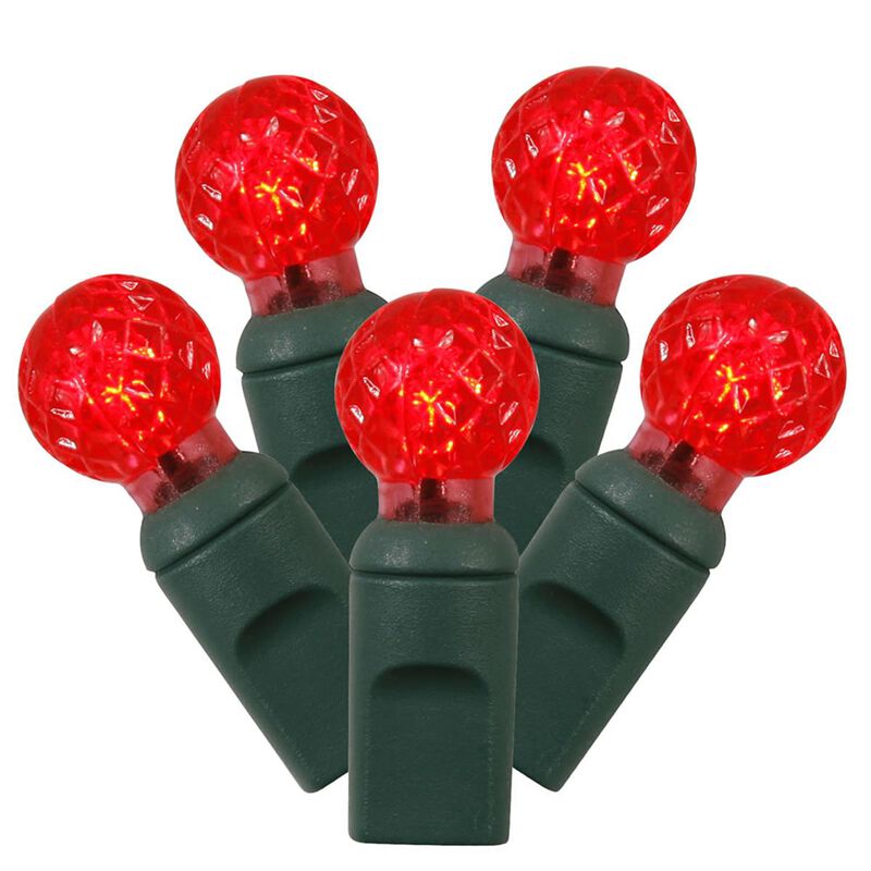 Vickerman  LED Green Wire G12 End Connecting 4 in. Spacing 34 ft. Long Light Set with Red Lights