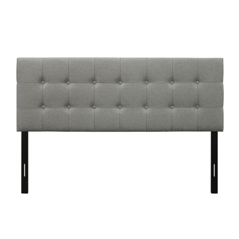 Hivvago Full size Contemporary Button-Tufted Headboard in Grey Upholstered Fabric