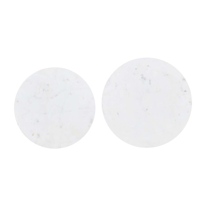 Jofran Camille Solid Marble and Iron Modern Luxury Accent Tables (Set of 2)