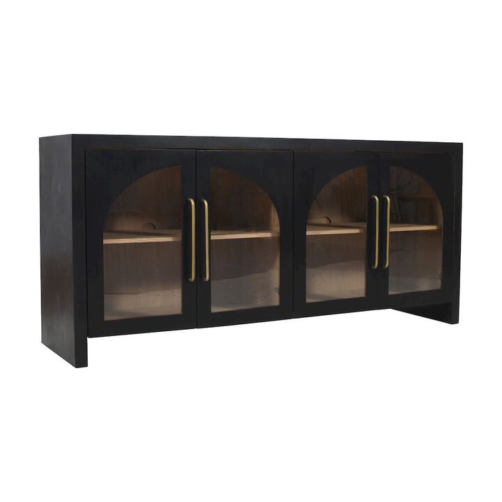 Jofran Archimedes 70 Curved Arch Four Door Sideboard Storage Cabinet
