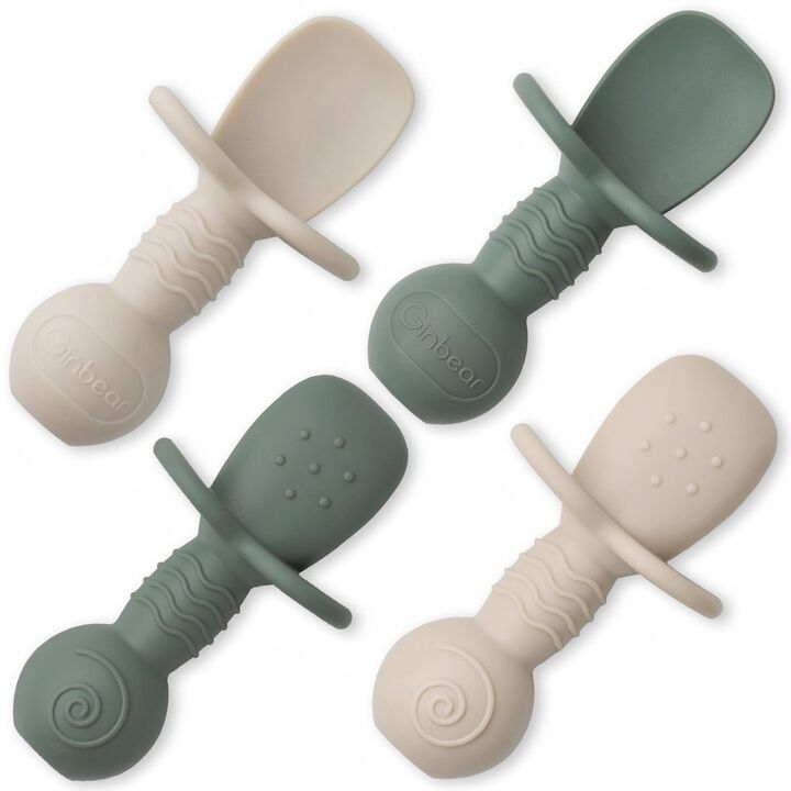 Non-Toxic Baby Spoons for Self-Feeding, 6 Months+, First Stage Infants Led Weaning Training Utensils