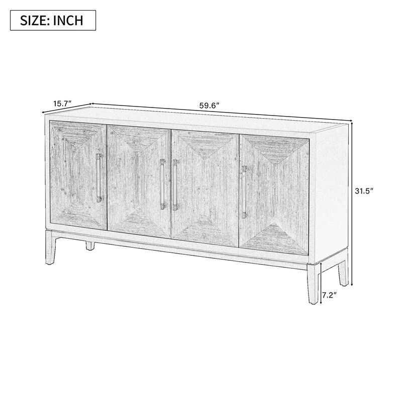 Merax Versatile Four-Door Sideboard Cabinet