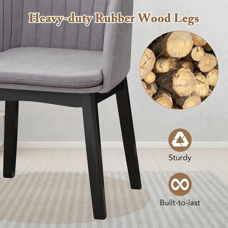 Upholstered Velvet Accent Modern Dining Chairs Set of 2 with Curved Backrests